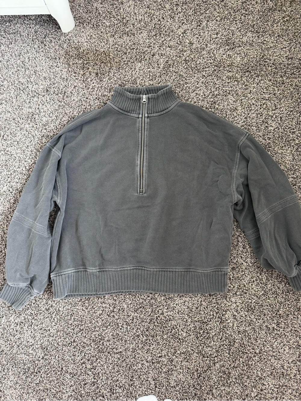 Women’s Gray Quarter-Zip Sweater